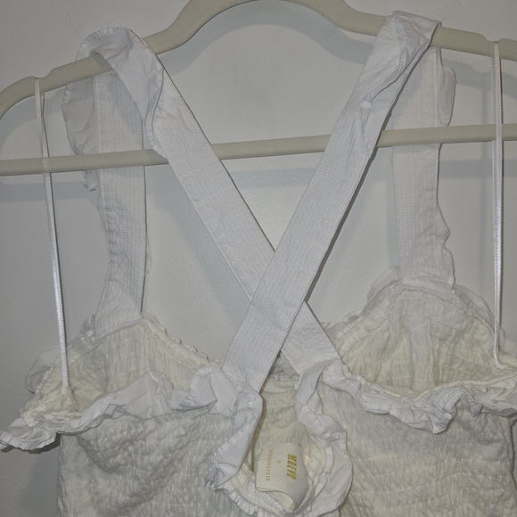 Anthropologie White Ruffled Tank Top Size Xl Preloved In Great Condition - Picture 4 of 7